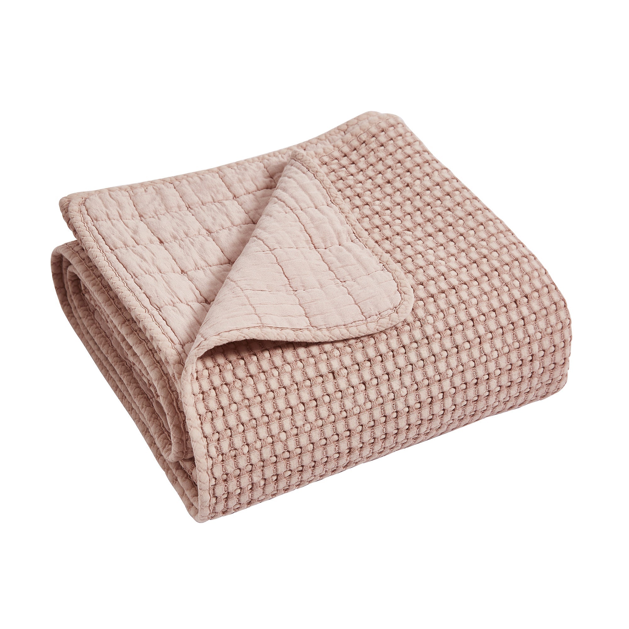  Levtex Home Mills Waffle Quilted Throw Coral - Coral - Bonton