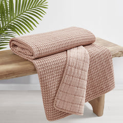 Mills Waffle Quilted Throw Grey