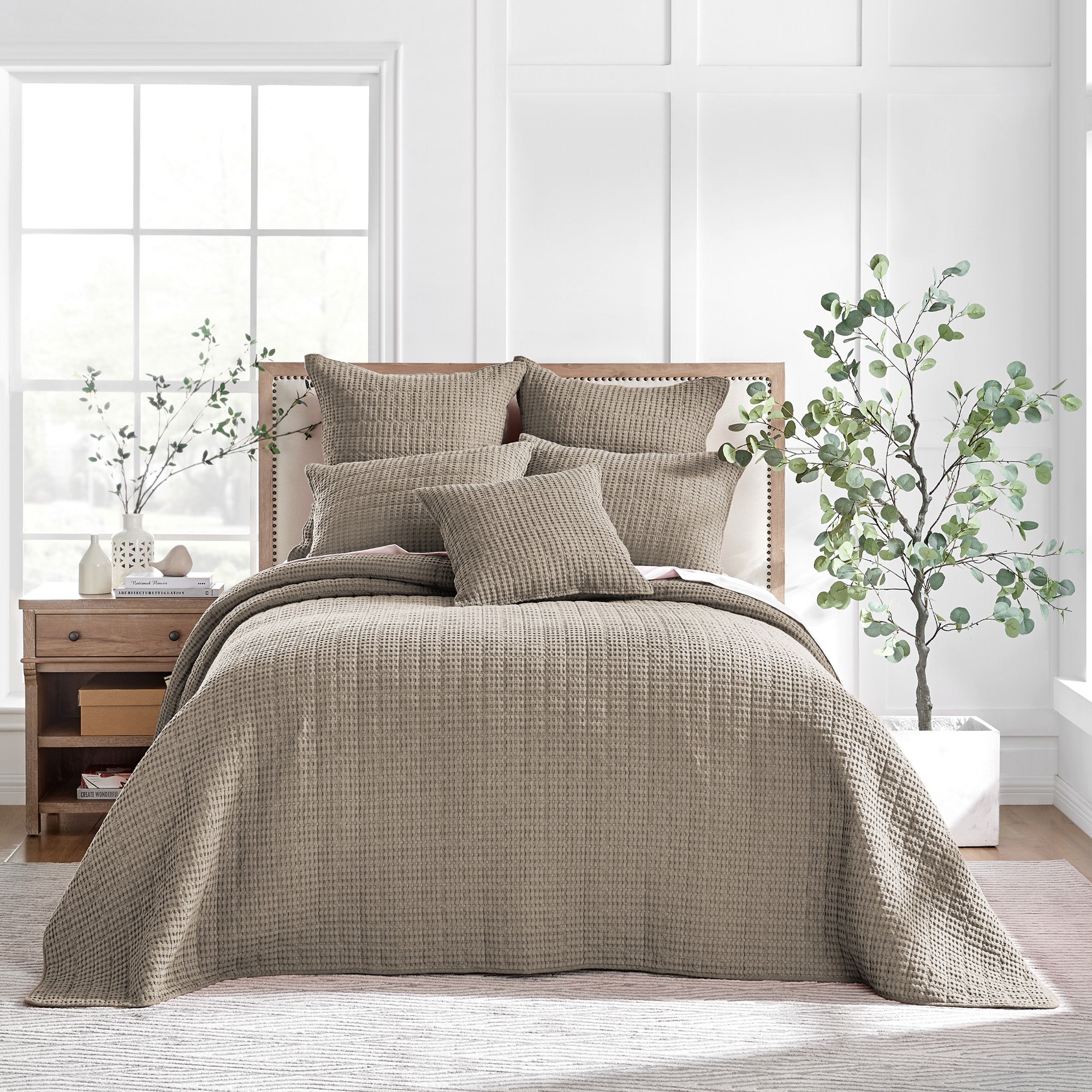  Levtex Home Mills Waffle Bedspread Set - Taupe - Bonton