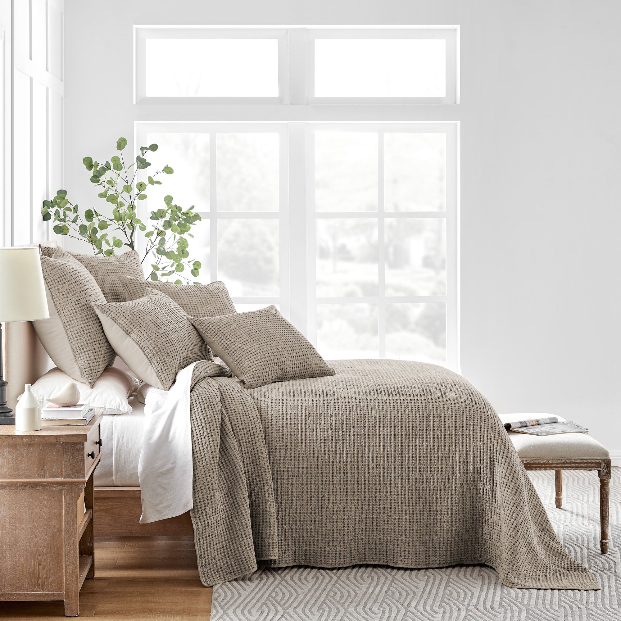  Levtex Home Mills Waffle Bedspread Set - Taupe - Bonton