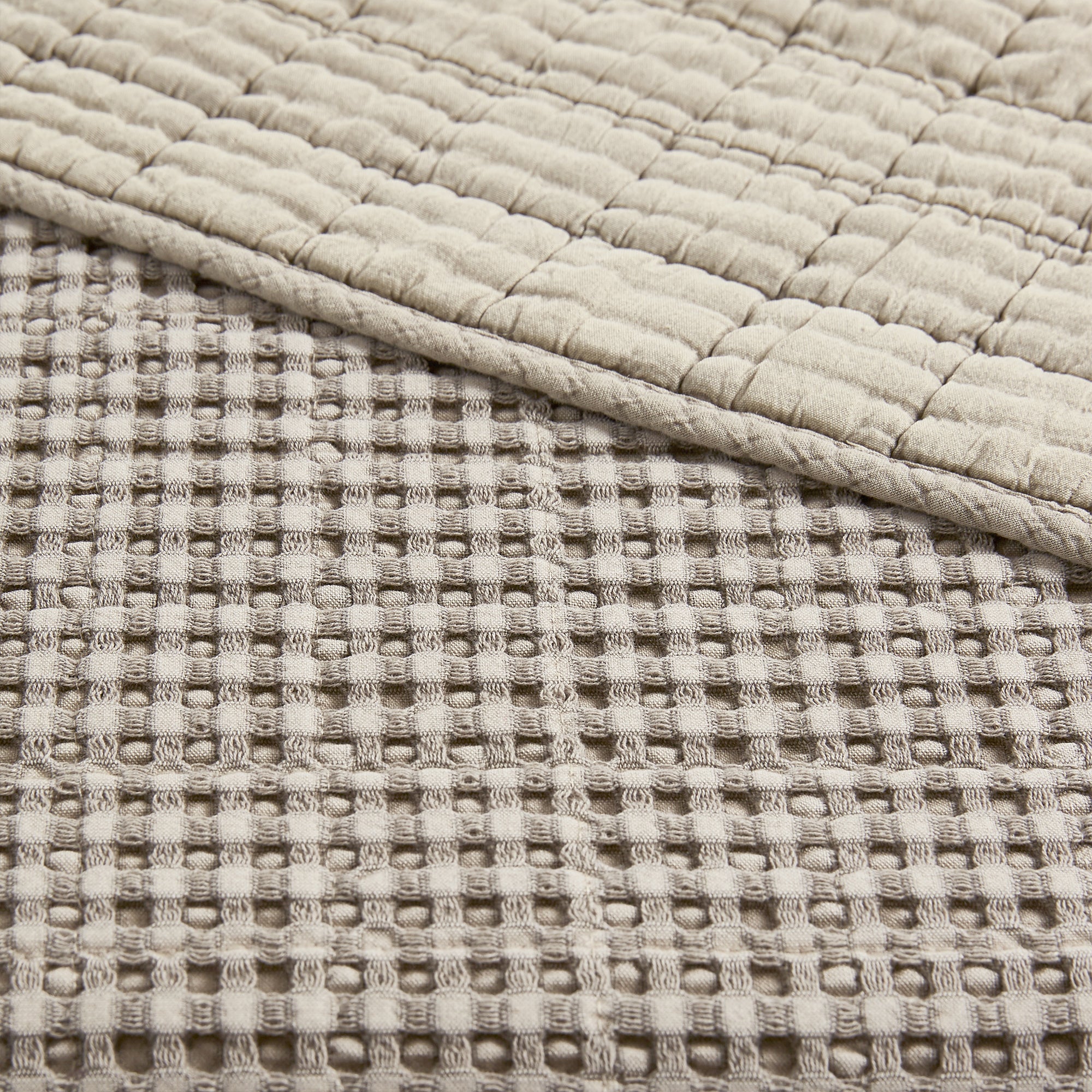  Levtex Home Mills Waffle Quilt Set Taupe - Taupe - Bonton