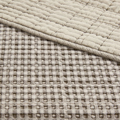 Mills Waffle Quilt Set Taupe