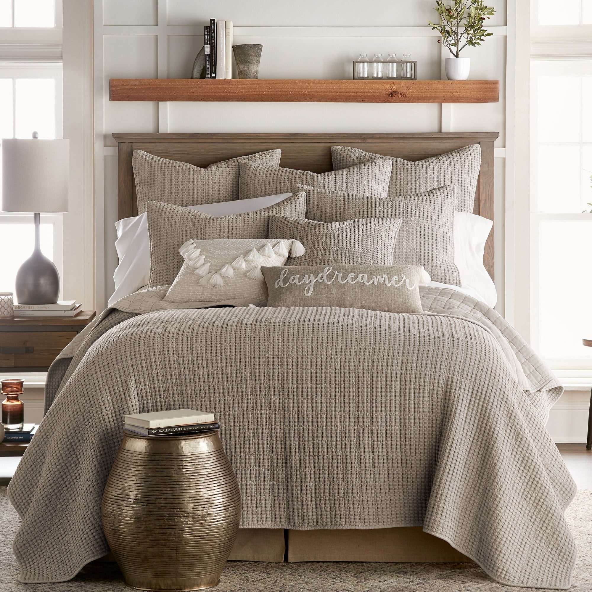  Levtex Home Mills Waffle Quilt Set Grey - Grey - Bonton