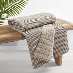 Mills Waffle Quilted Throw Cream