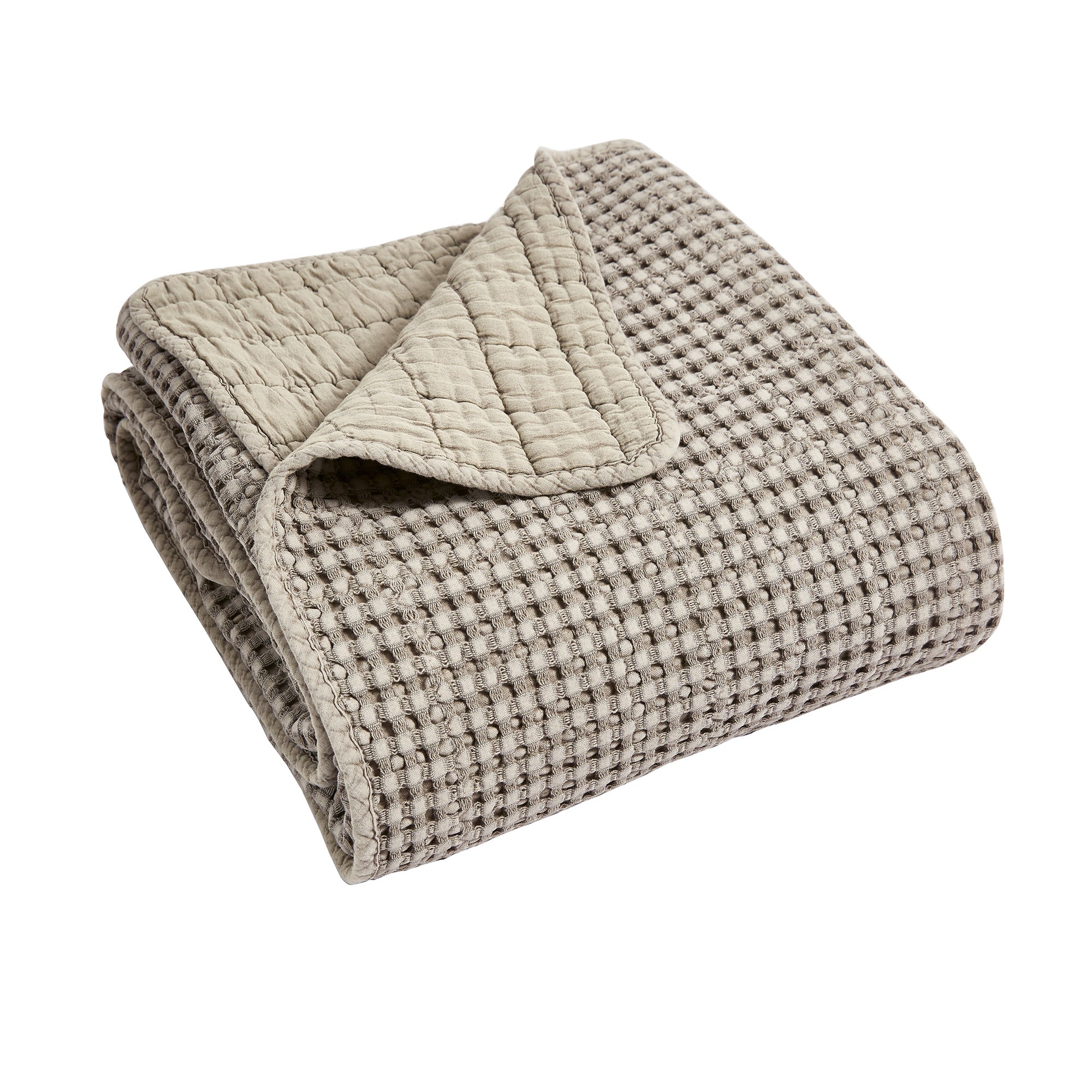  Levtex Home Mills Waffle Quilted Throw Cream - Cream - Bonton