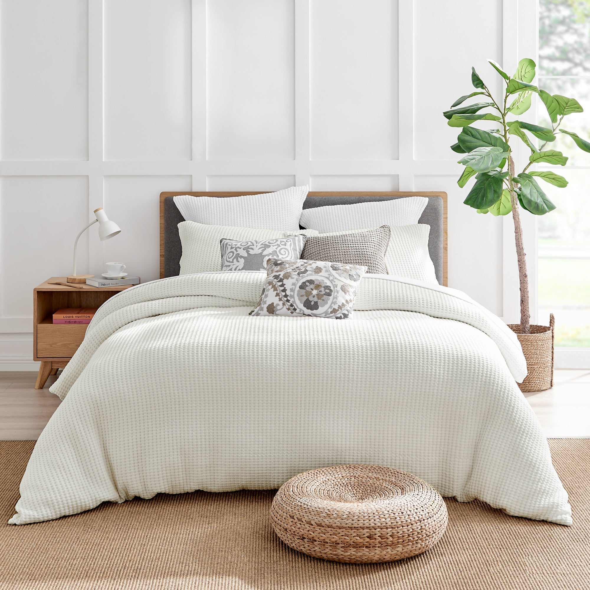  Levtex Home Mills Waffle Duvet Set - Cream - Bonton