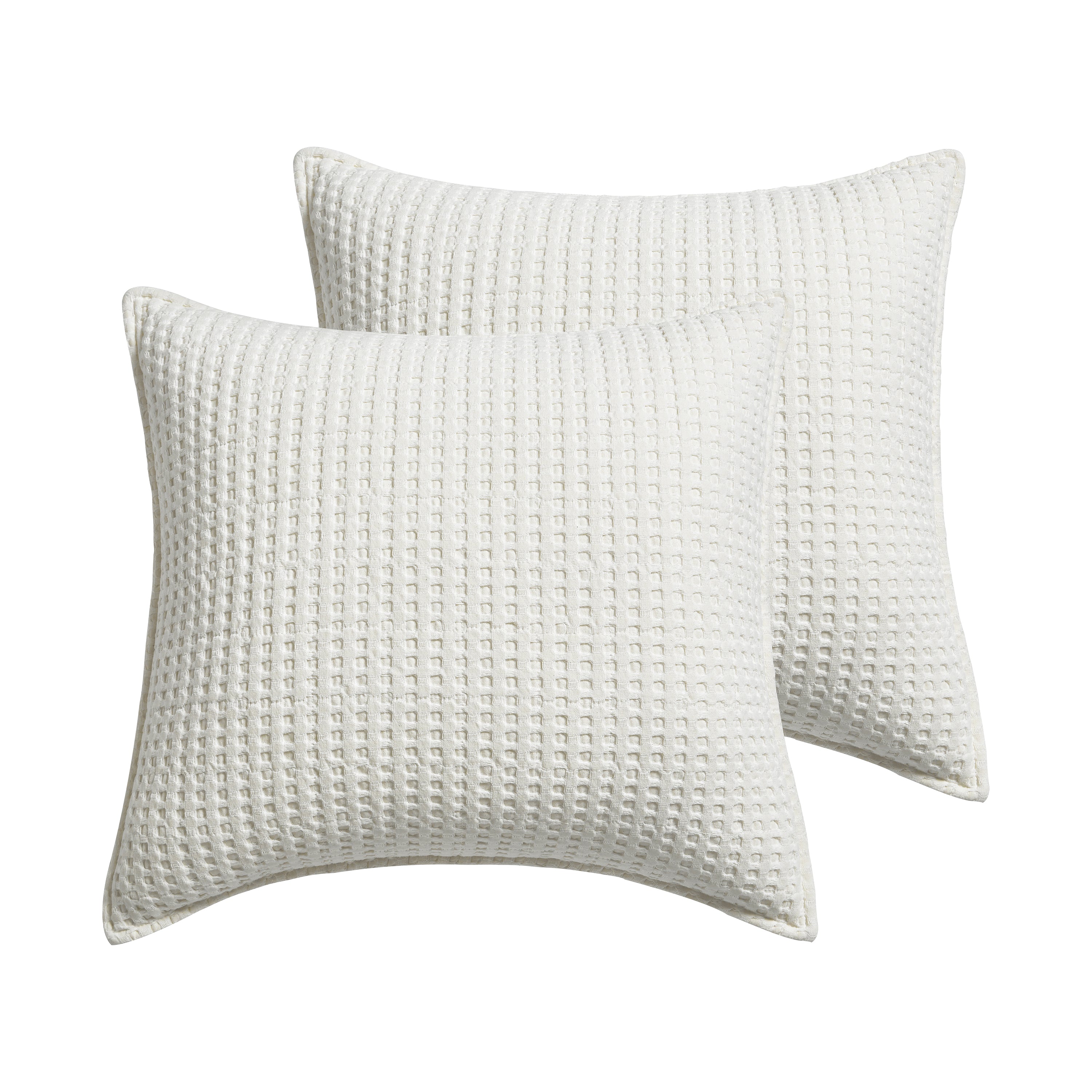  Levtex Home Mills Waffle Euro Sham Set of 2 White - White - Bonton