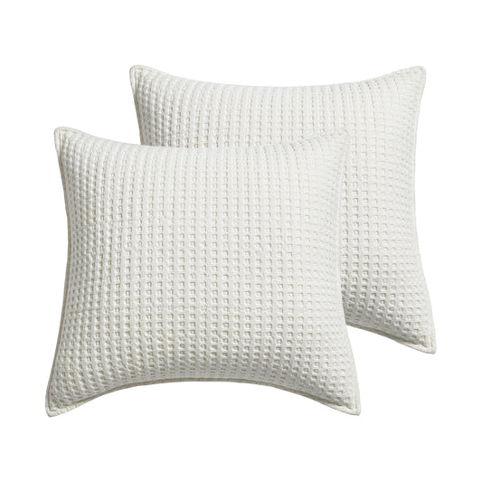 Mills Waffle Euro Sham Set of 2 White