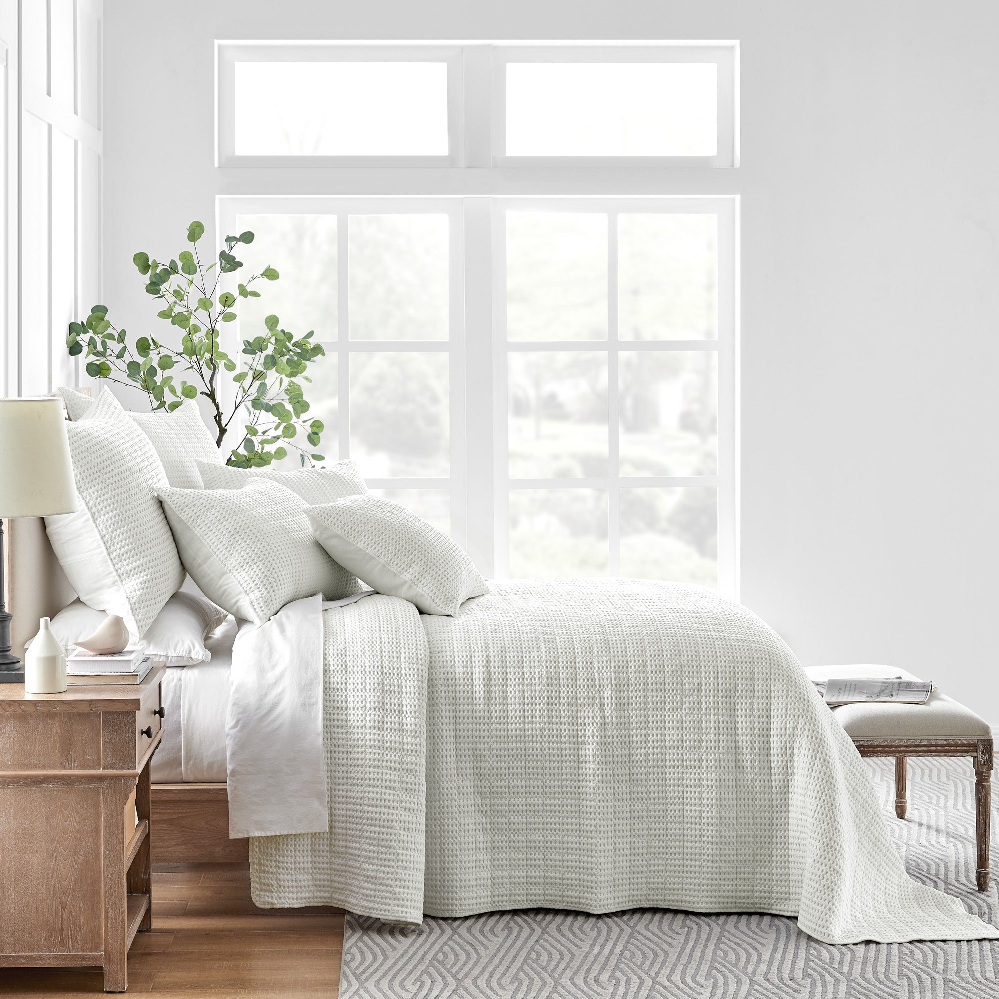  Levtex Home Mills Waffle Bedspread Set - Cream - Bonton