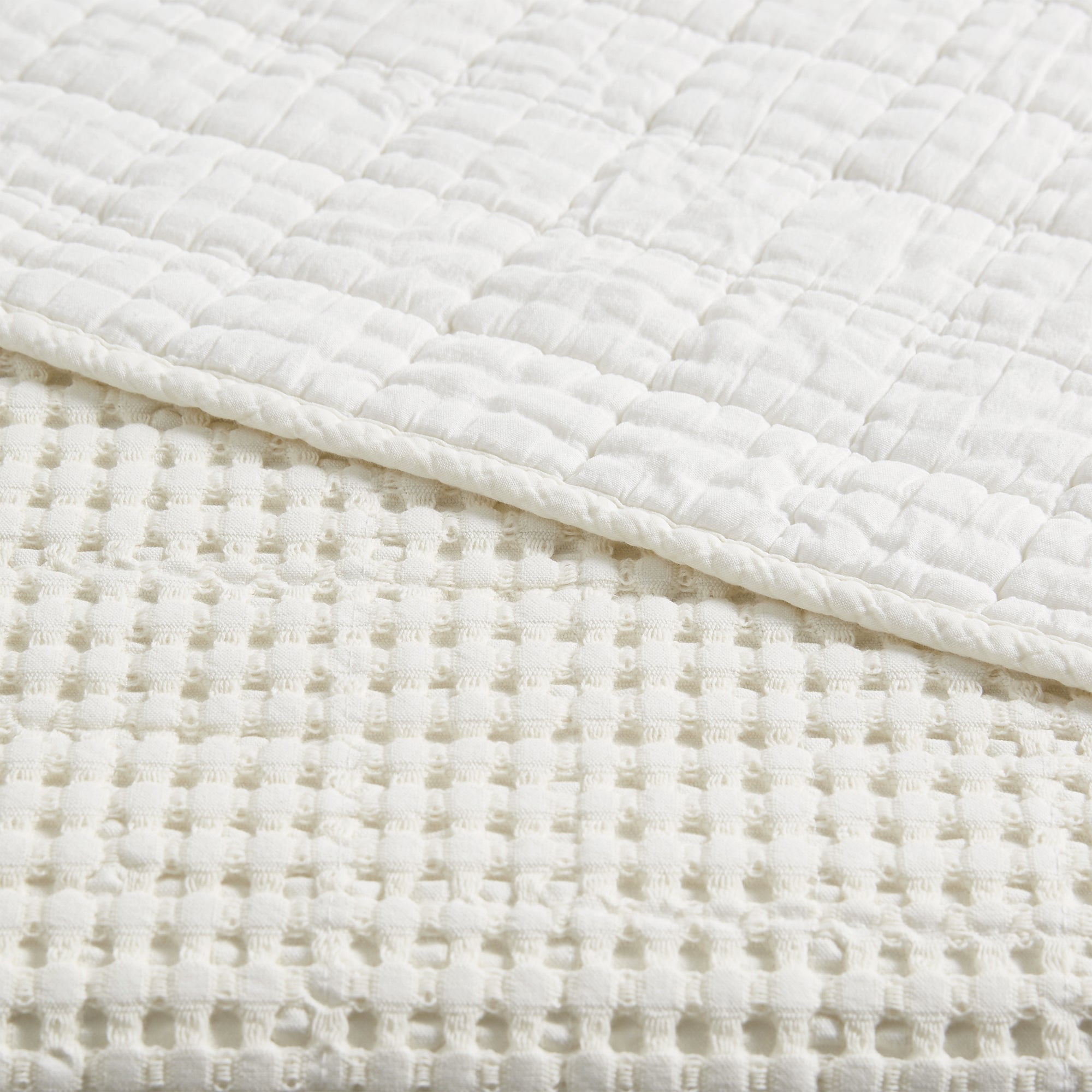  Levtex Home Mills Waffle Quilt Set White - White - Bonton