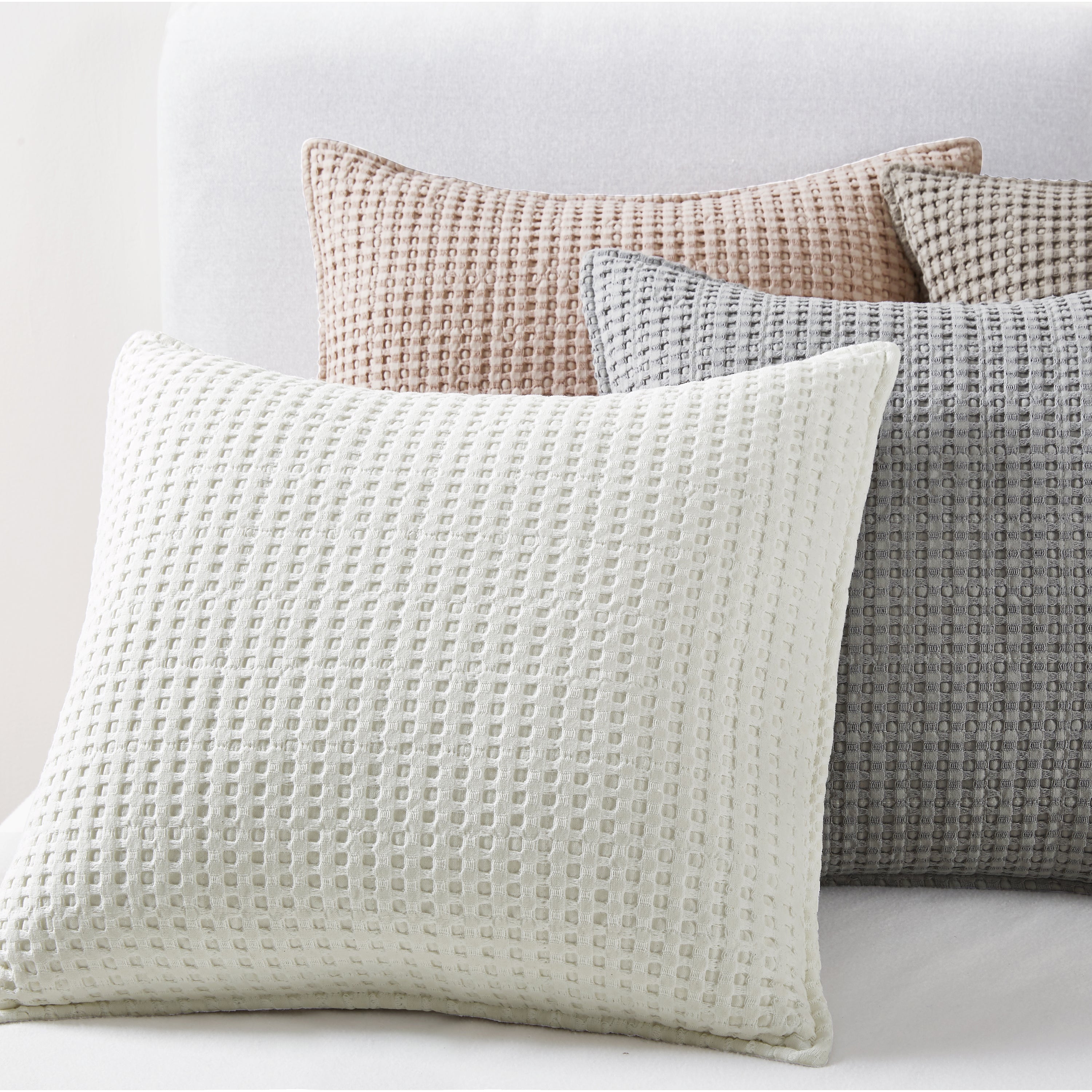  Levtex Home Mills Waffle Square Pillow White - White - Bonton