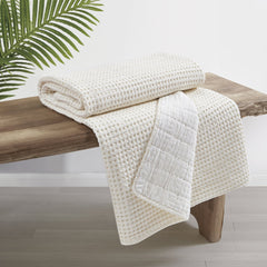 Mills Waffle Quilted Throw White