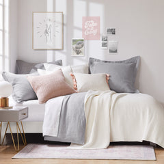 Mills Waffle Quilt Set Blush