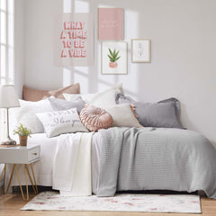 Mills Waffle Quilt Set White