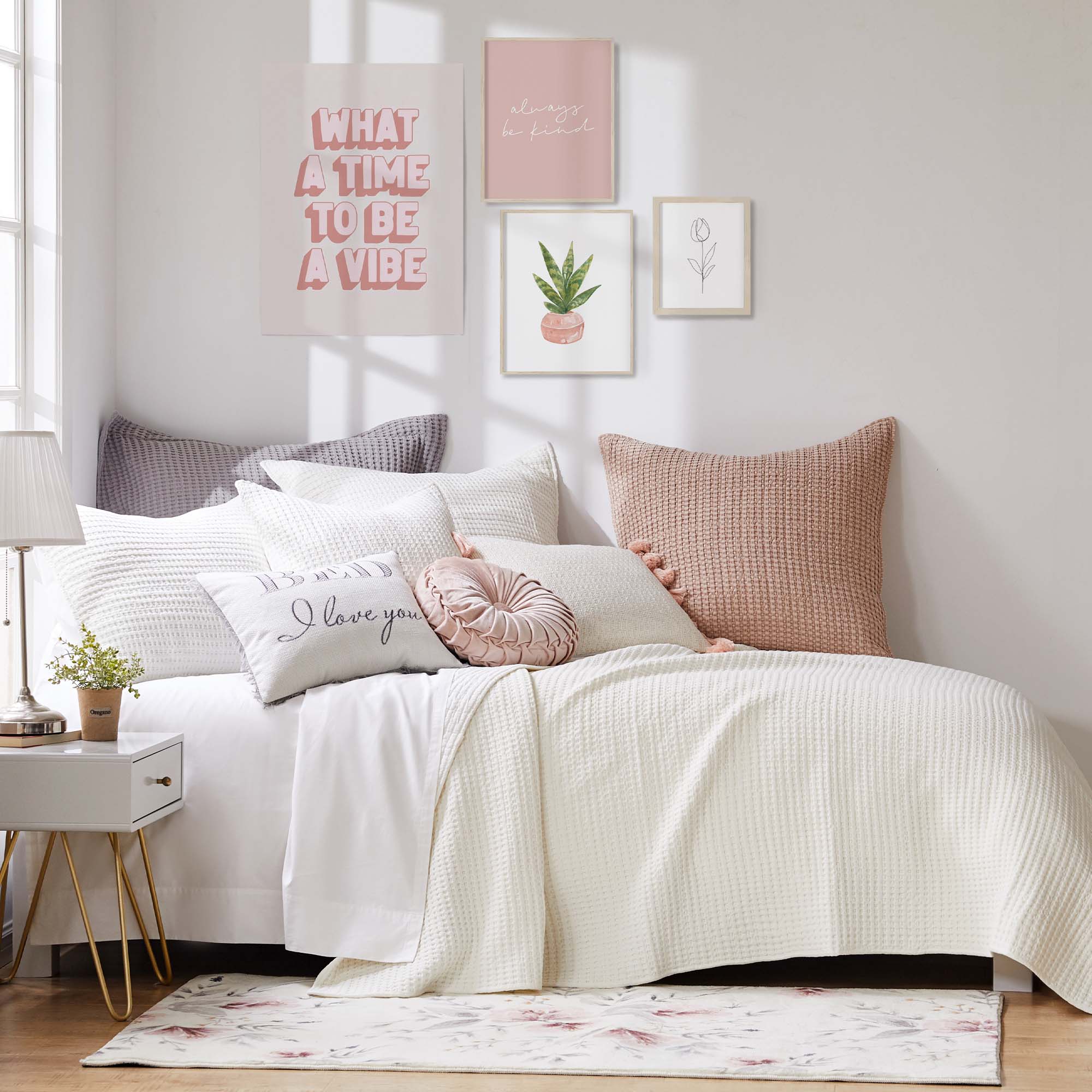  Levtex Home Mills Waffle Quilt Set Blush - Blush - Bonton