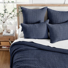 Mills Waffle Euro Sham Set of 2 Navy