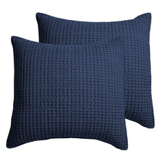 Mills Waffle Euro Sham Set of 2 Navy