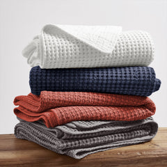 Mills Waffle Quilted Throw Grey