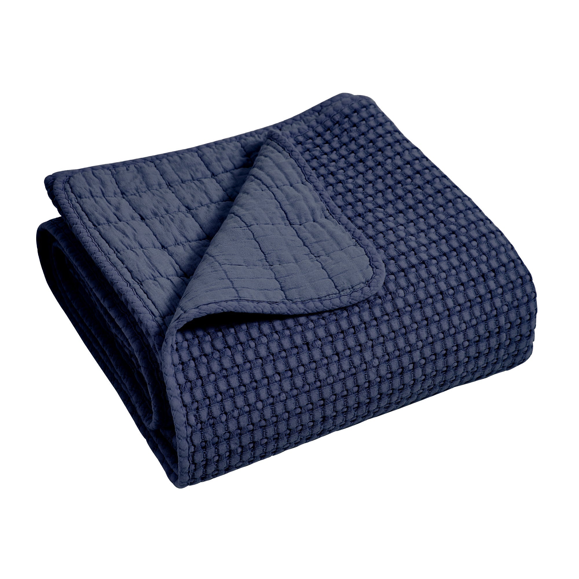  Levtex Home Mills Waffle Quilted Throw Black - Black - Bonton