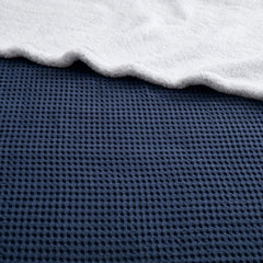 Mills Waffle Sherpa Throw Navy