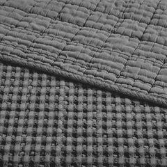 Mills Waffle Quilted Throw Grey