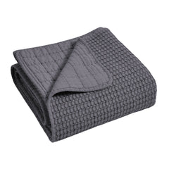 Mills Waffle Quilted Throw Navy