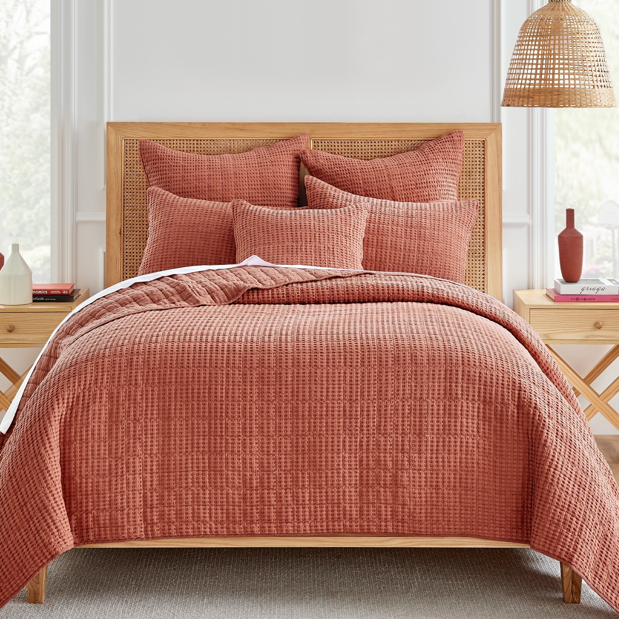  Levtex Home Mills Waffle Euro Sham Set of 2 Blush - Blush - Bonton