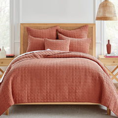 Mills Waffle Quilt Set Charcoal