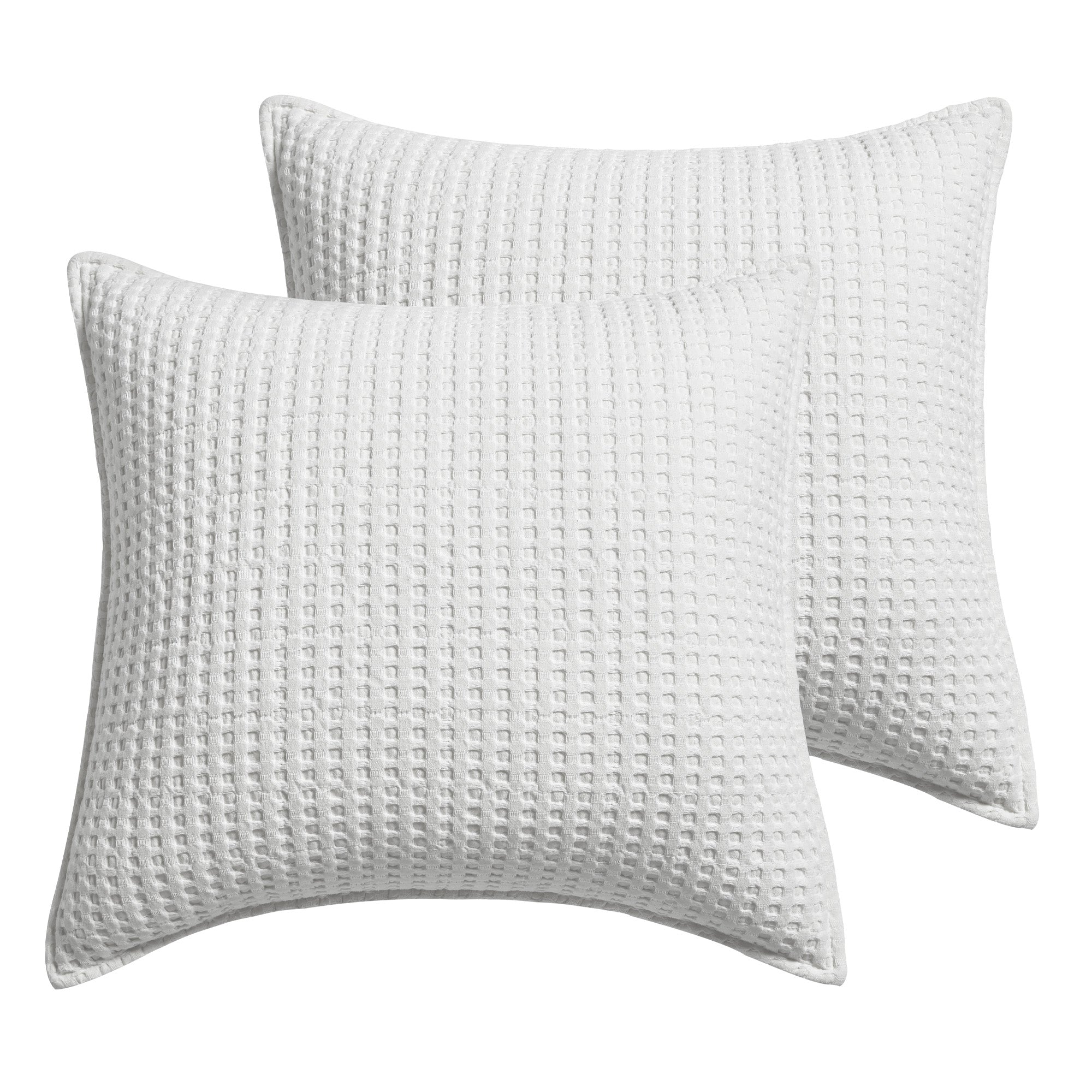  Levtex Home Mills Waffle Euro Sham Set of 2 White - White - Bonton