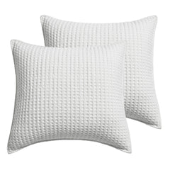 Mills Waffle Euro Sham Set of 2 White