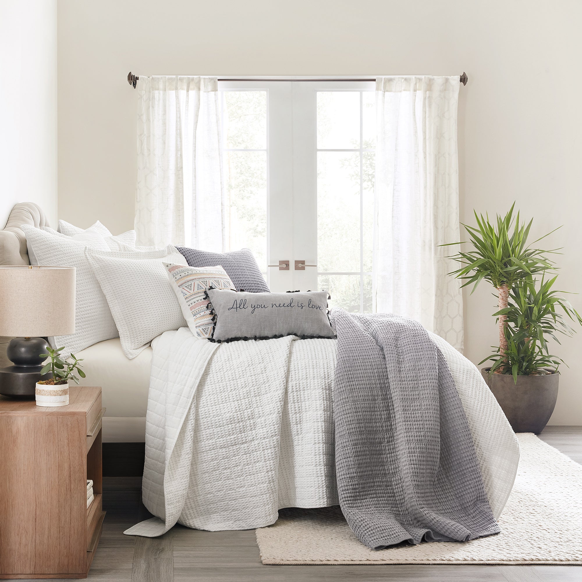  Levtex Home Mills Waffle Quilt Set Taupe - Taupe - Bonton