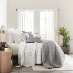 Mills Waffle Quilt Set Grey