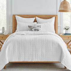 Mills Waffle Quilt Set White