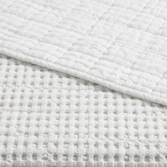 Mills Waffle Quilted Throw Navy