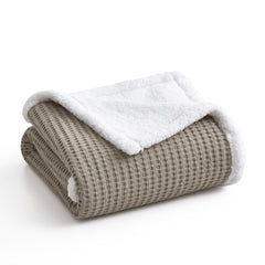 Mills Waffle Sherpa Throw Navy