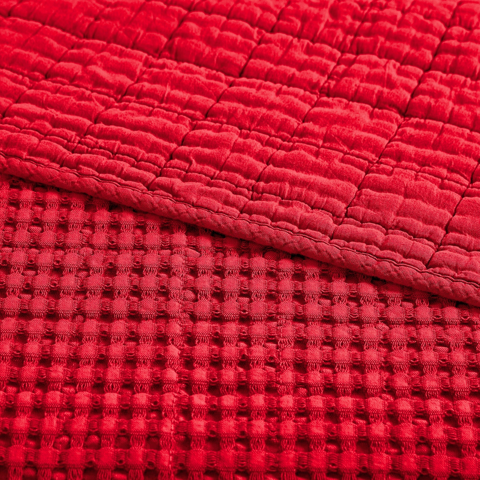  Levtex Home Mills Waffle Quilted Throw Blush - Blush - Bonton