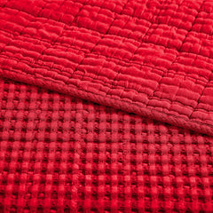 Mills Waffle Quilted Throw Blush