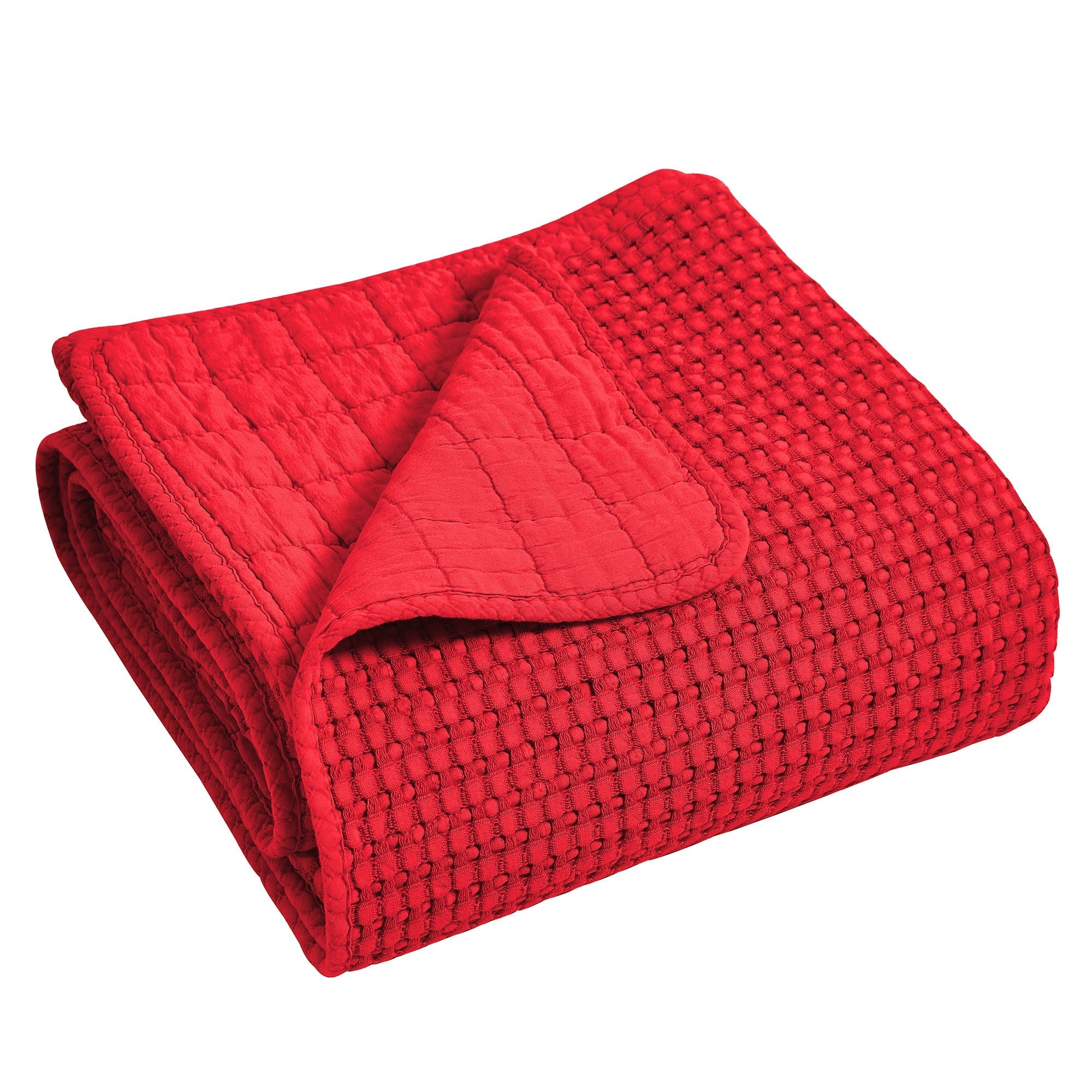  Levtex Home Mills Waffle Quilted Throw Blush - Blush - Bonton