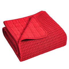 Mills Waffle Quilted Throw Coral