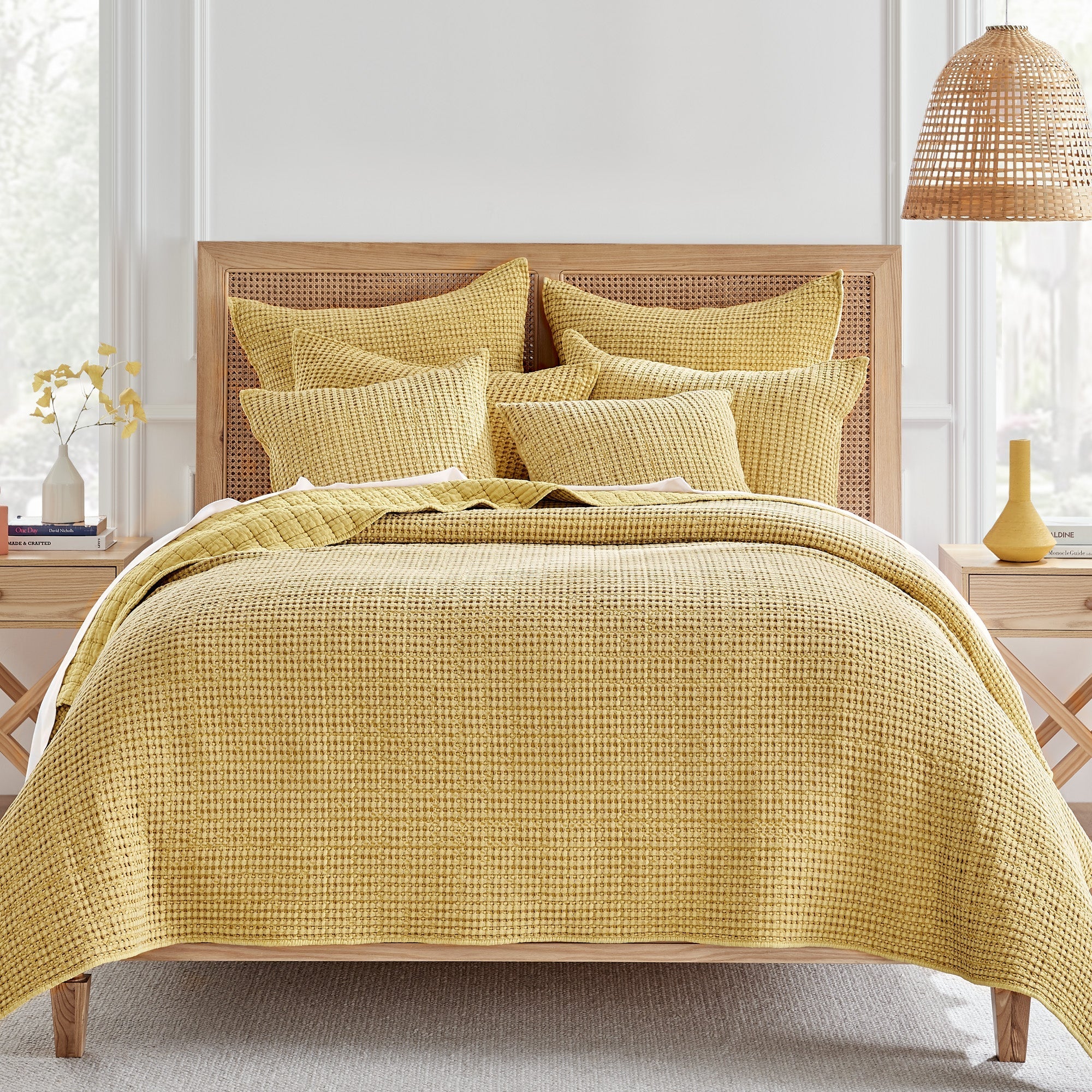  Levtex Home Mills Waffle Euro Sham Set of 2 Yellow - Yellow - Bonton