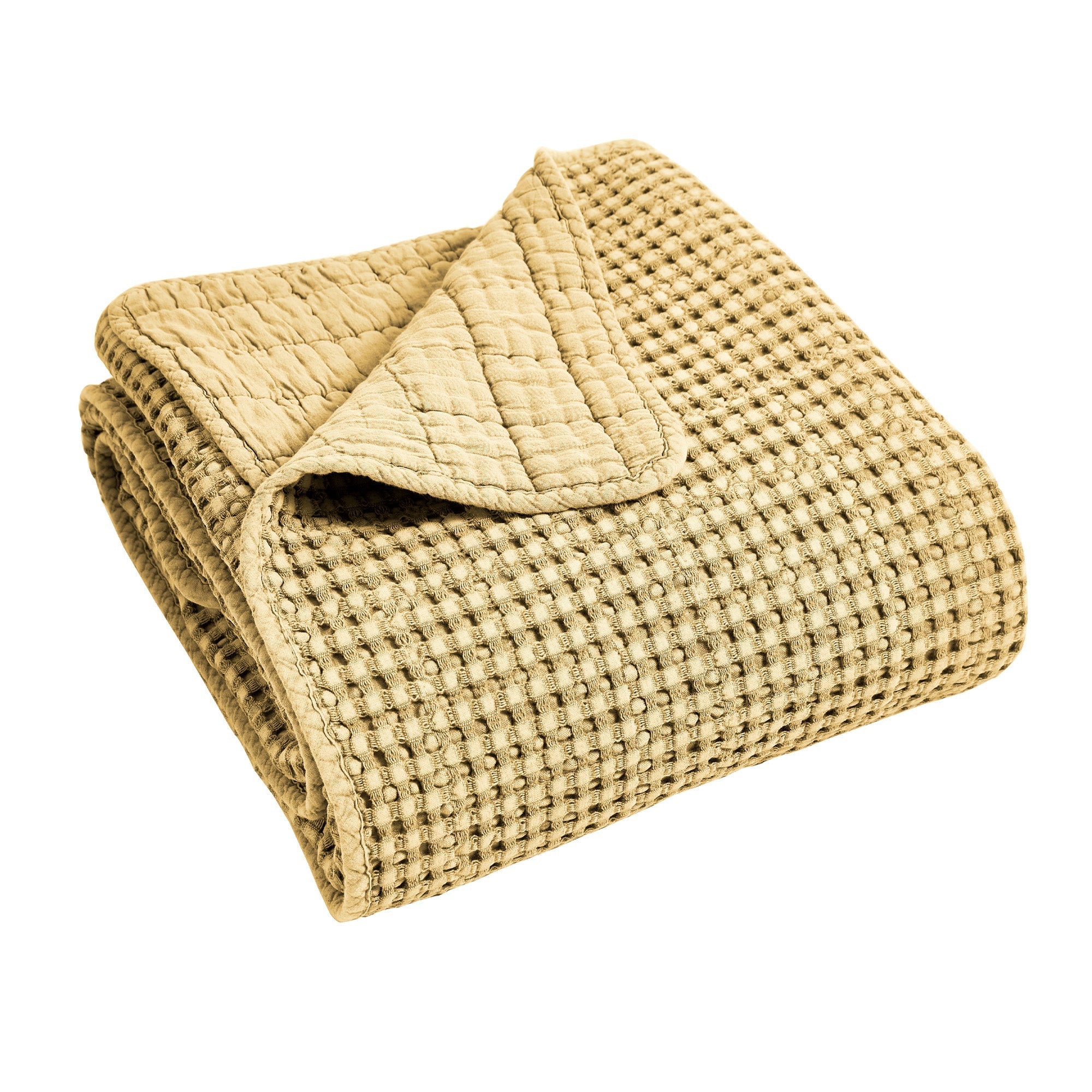  Levtex Home Mills Waffle Quilted Throw Cream - Cream - Bonton