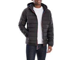 Qulited Hooded Packable Puffer Black