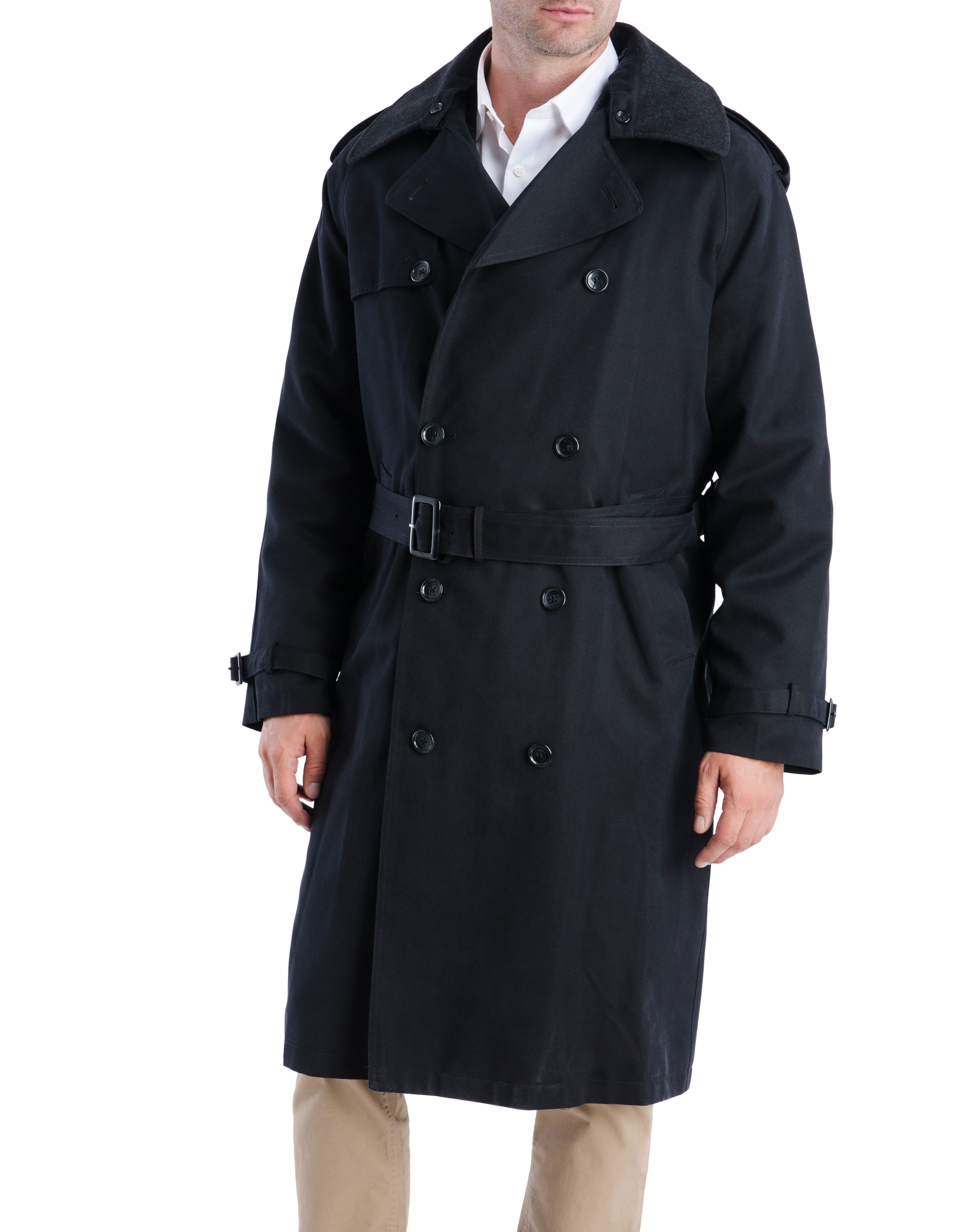  LONDON FOG Iconic Double Breasted Trench Coat Black - Black - Bonton