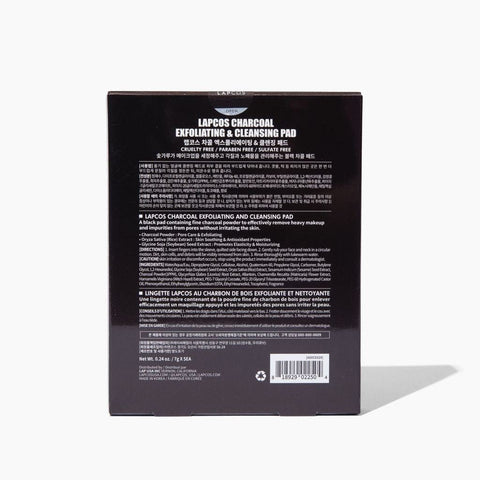 Ingredients in LAPCOS CHARCOAL EXFOLIATING FACE CLEANSING PAD 