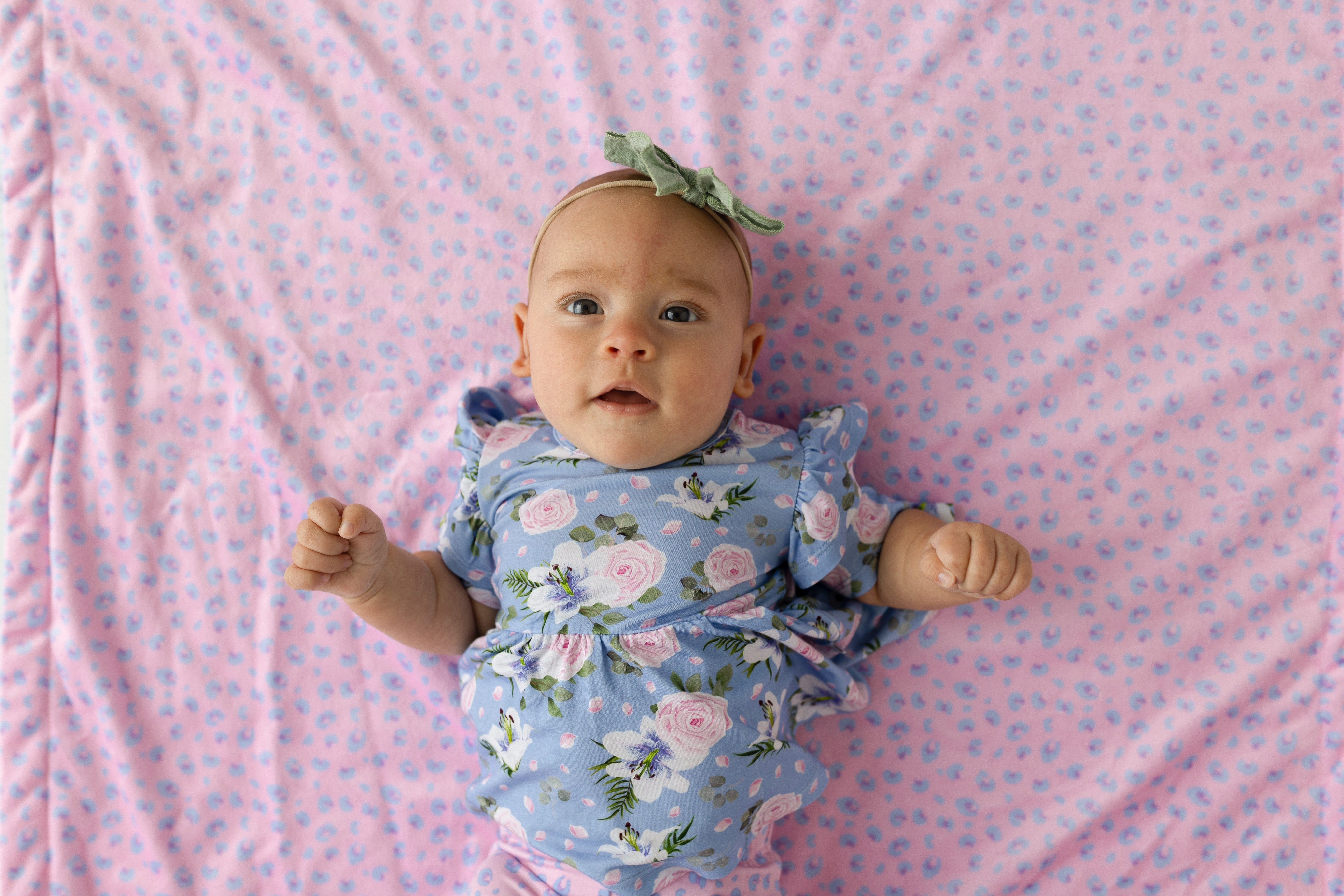  Laree + Co. Lillian Floral Bamboo Peplum - 0_3M - Bonton