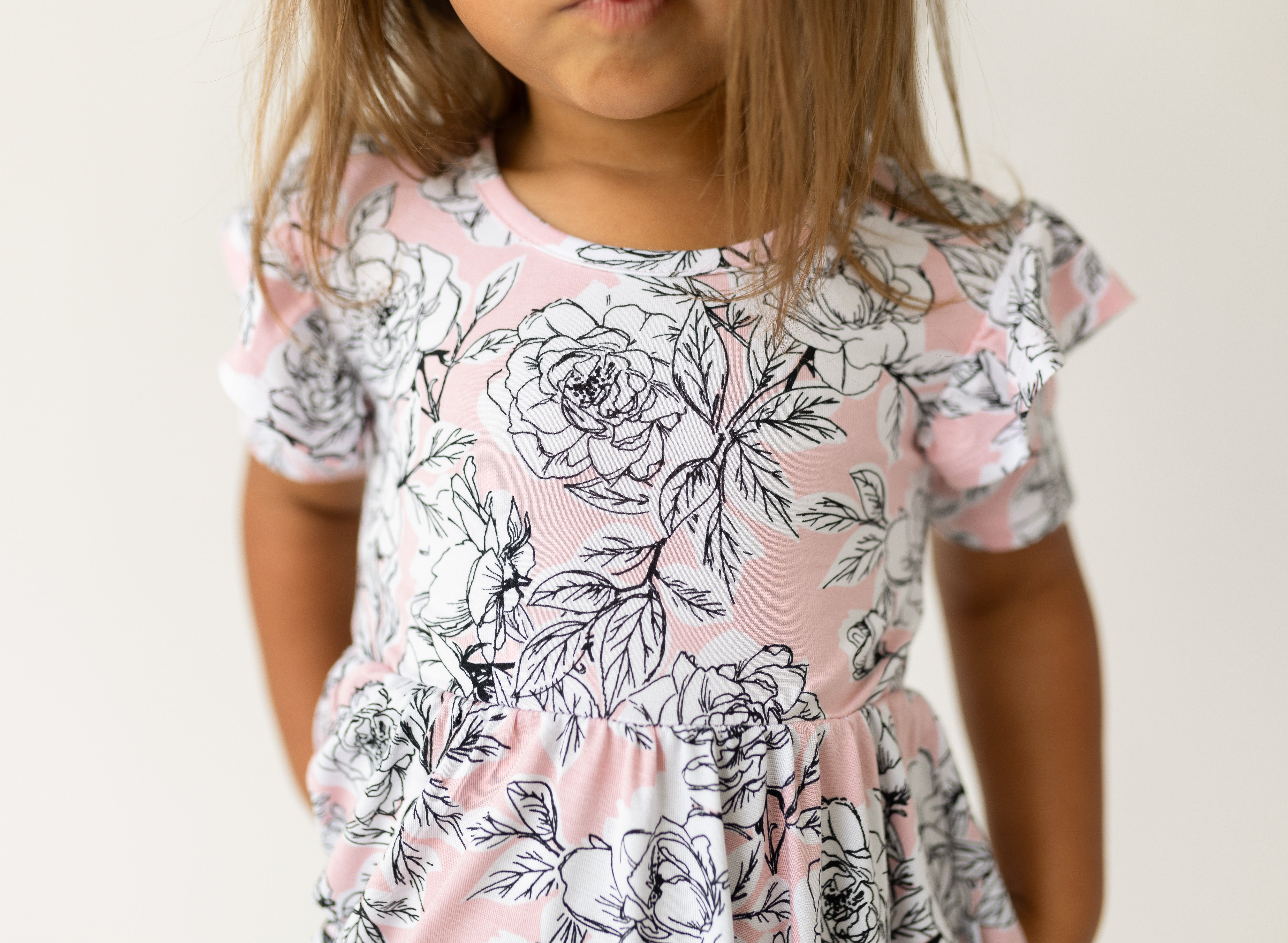  Laree + Co. Allie Floral Bamboo Ruffle Spin Dress - 2T - Bonton