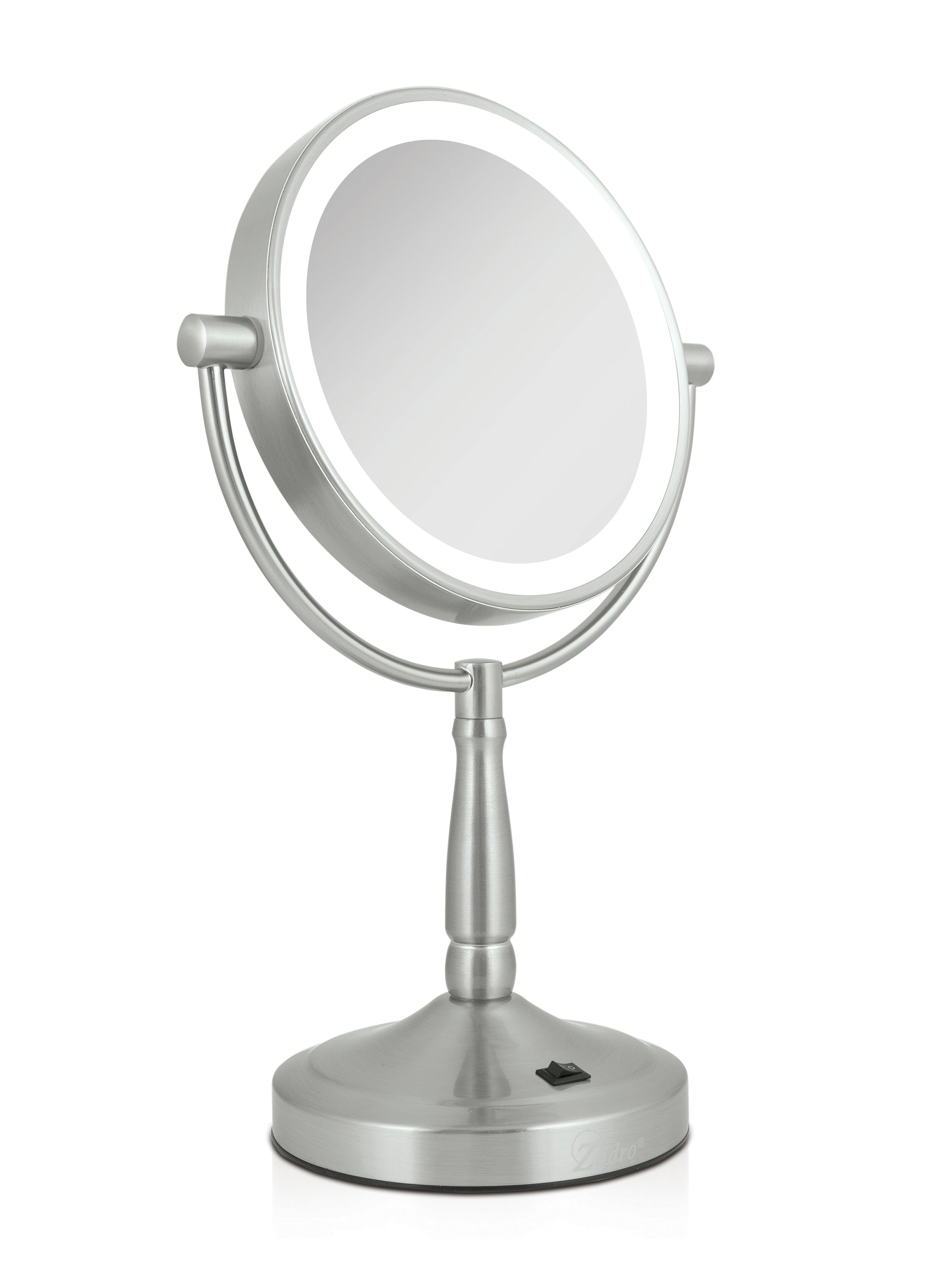  Zadro Lighted Makeup Mirror with 10X/1X Magnification & Cordless - Satin Nickel - Bonton