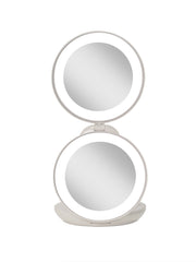 Lighted Travel Mirror with 10X/1X Magnification & Folding-to-Compact