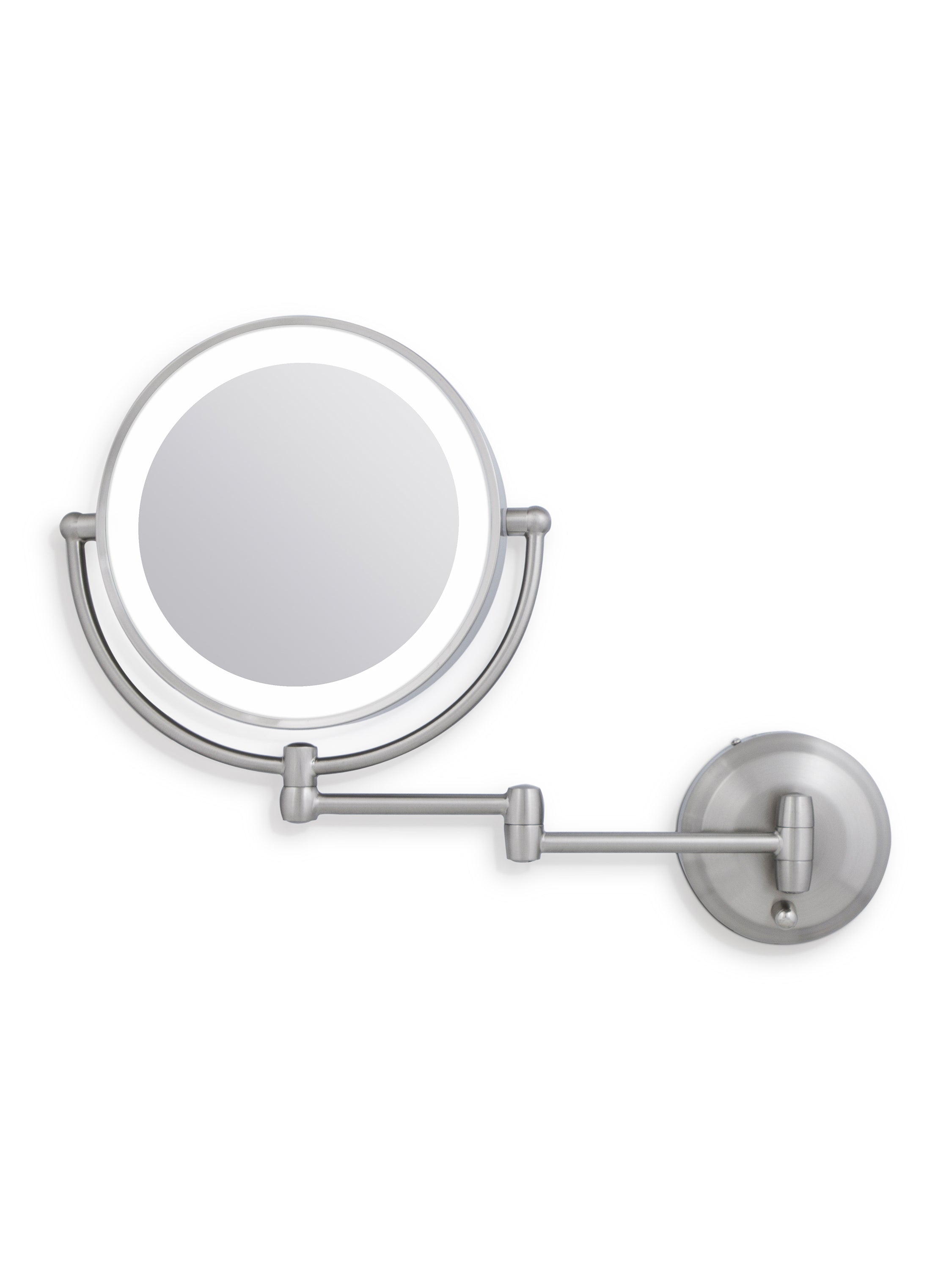  Zadro Lighted Wall Mounted Makeup Mirror Double Sided 10x/1x - Nickel - Bonton