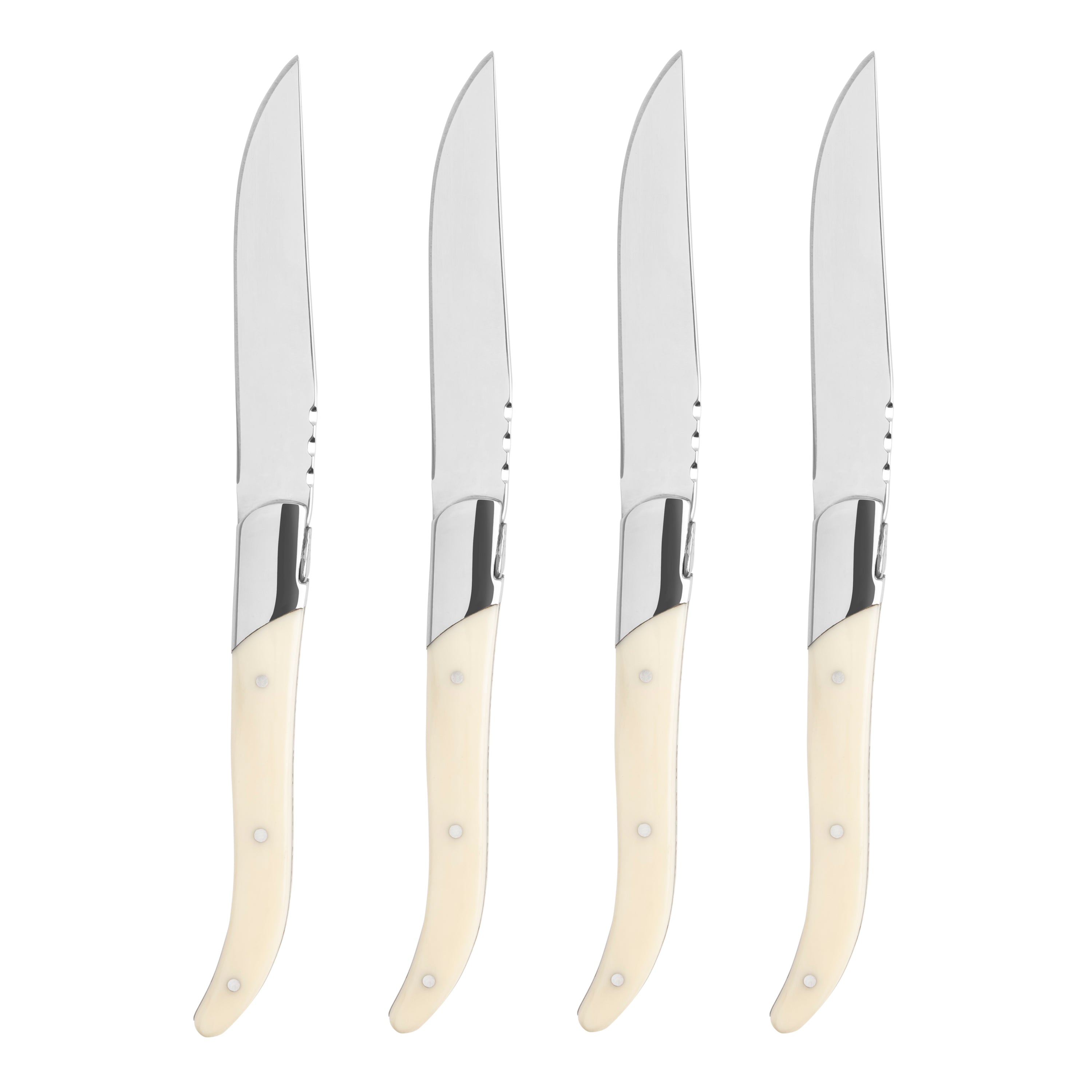  French Home Laguiole Set of 4 Connoisseur Steak Knives With Faux Ivory Handles - Default Title - Bonton